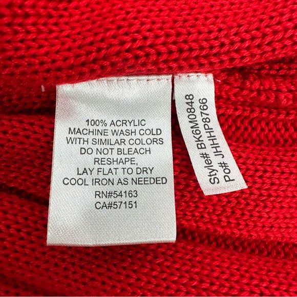 J HOWARD Red Sweater Dress Womens L Ribbed Cable Knit  Fit & Flare 3/4 Sleeves - Picture 4 of 10